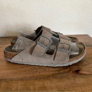 Birkenstock Suede Sandals in Taupe